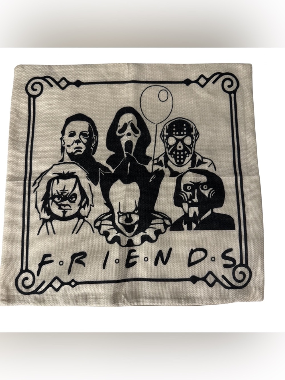 Horror Throw Pillow Cover Friends Michael Myers Ghostface Jason Chucky Pennywise